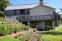 large house decorated in the sun