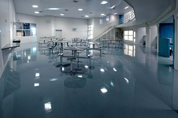 Prison interior with new non slip floor